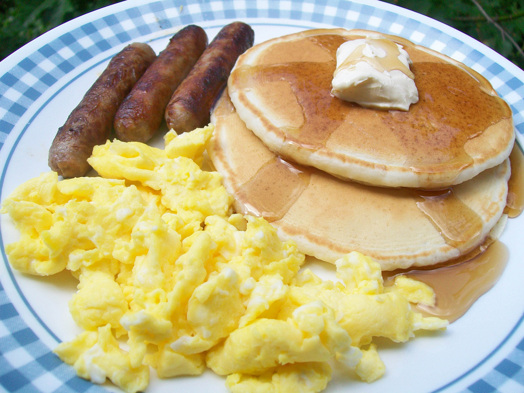 Eggs, Sausage and Pancakes